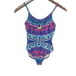 Cleobella Turquoise M Girls Purple Blue One Piece Swim Suit Kids